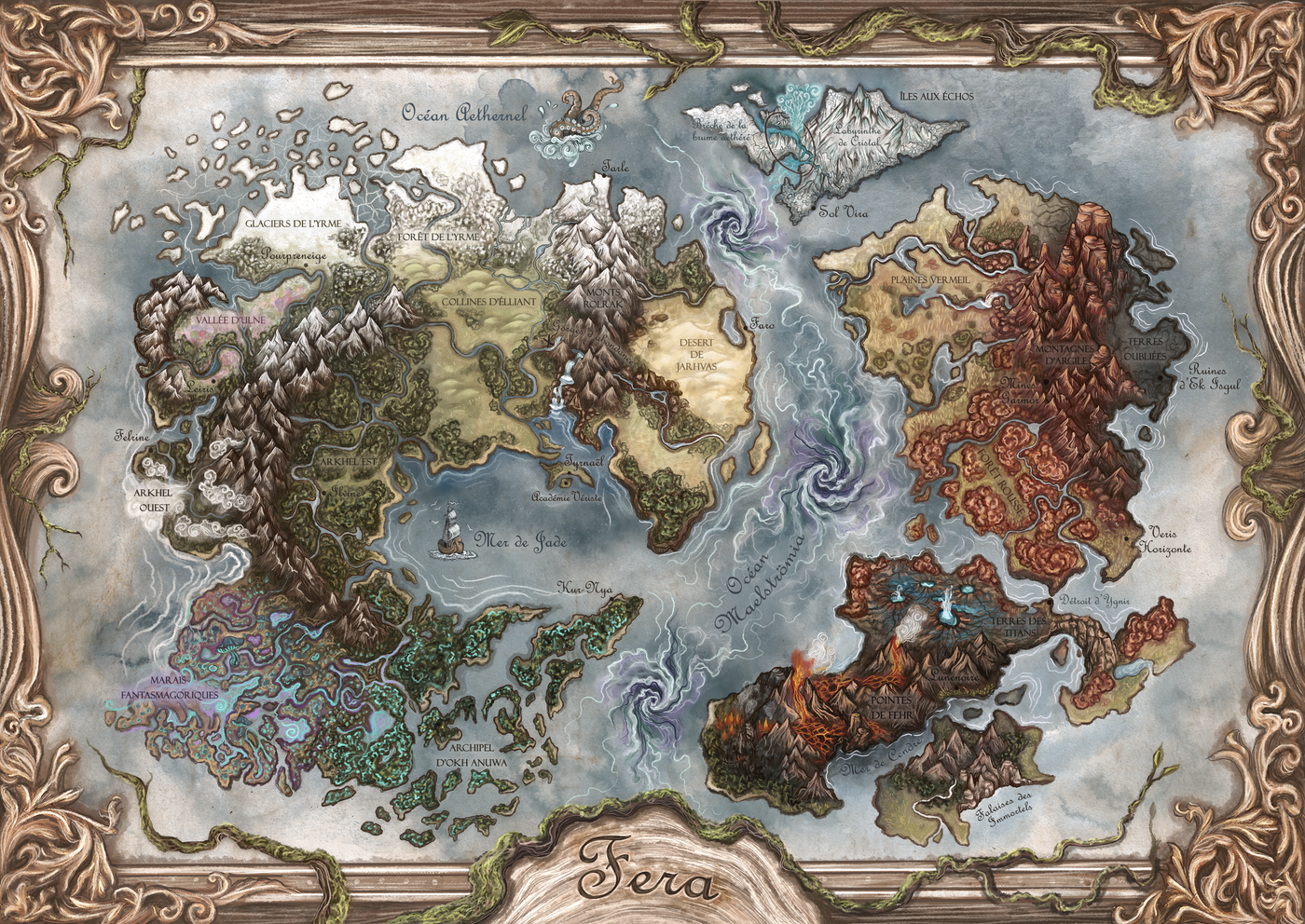 Ancienne carte du monde Fera