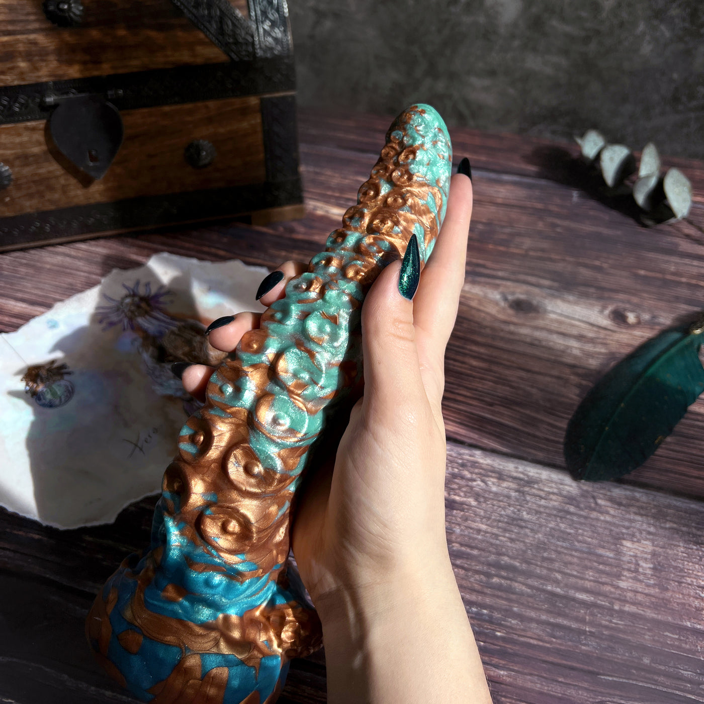 Nea Lurachne : Aqua, Turquoise and Copper Tentacle Dildo | Fera Daemon Nea Lurachne : Aqua, Turquoise and Copper Tentacle Dildo | Fera Daemon