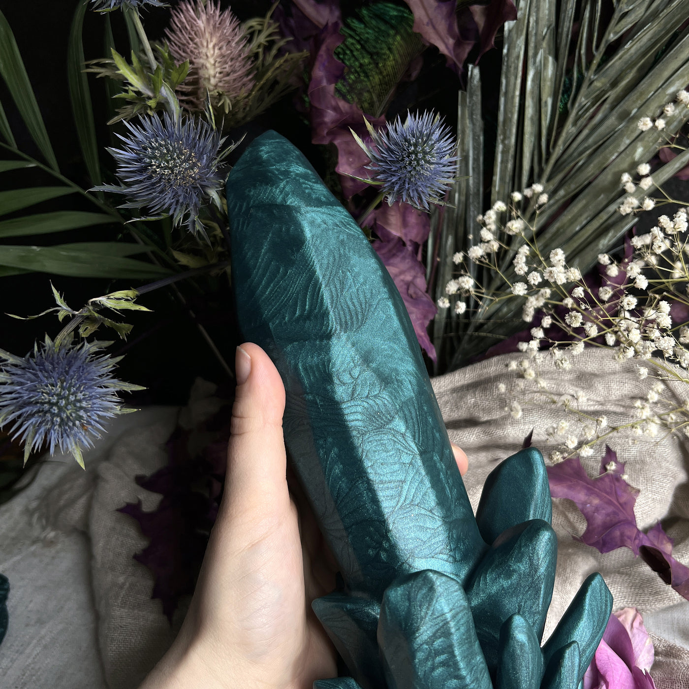 Echo Sacred Cedar : Dark Green Stone Dildo | Fera Daemon Echo Sacred Cedar : Dark Green Stone Dildo | Fera Daemon