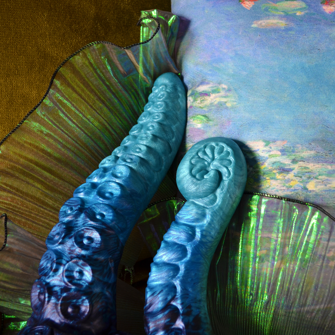 Sextoy tentacule bleu azur de Khalamite fabriqué par Fera Daemon