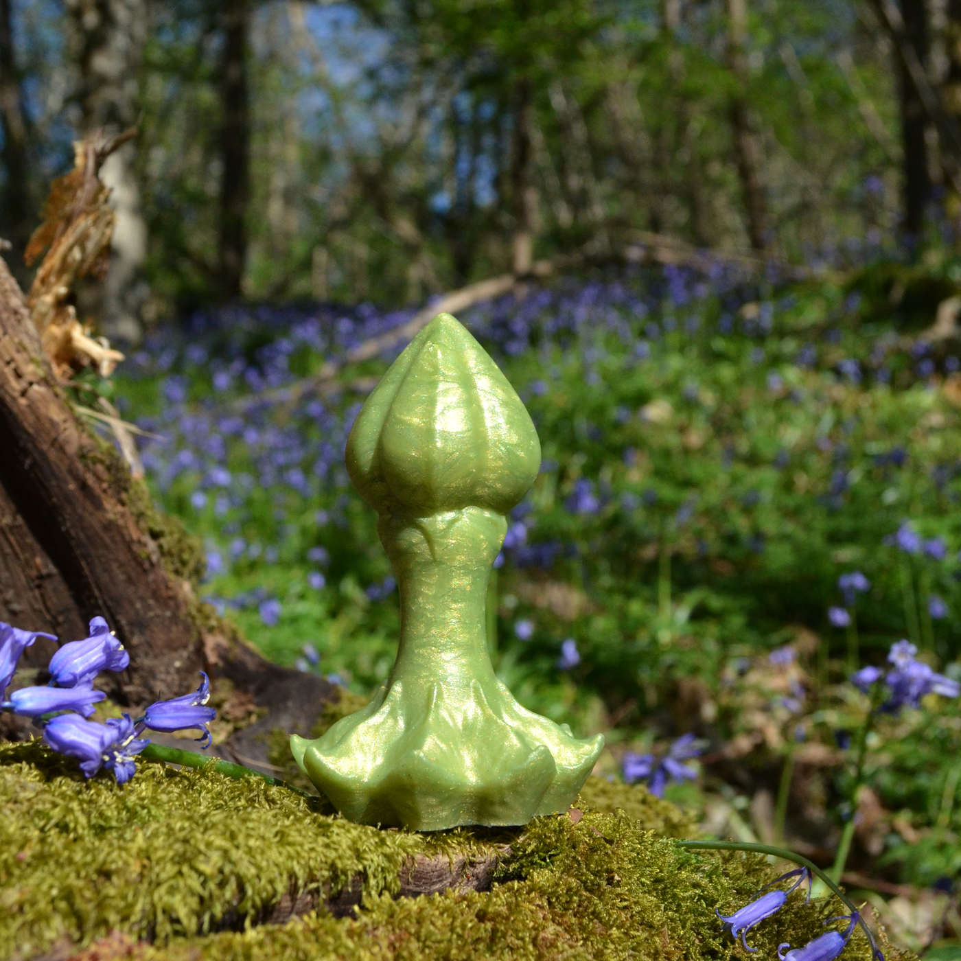 Plug anal fantasy vert pomme en silicone. Nymf Plug Eclat Sylvestre est un sextoy anal fairycore personnalisable