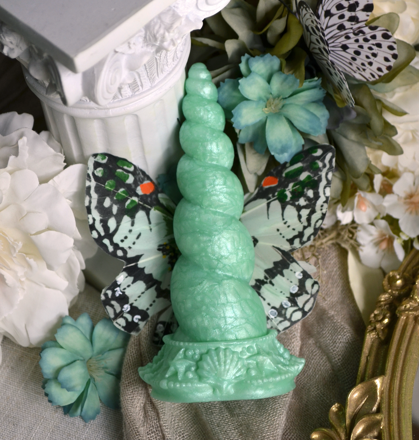 Sextoy Fantasy en Silicone coloris vert menthe Luna Moth