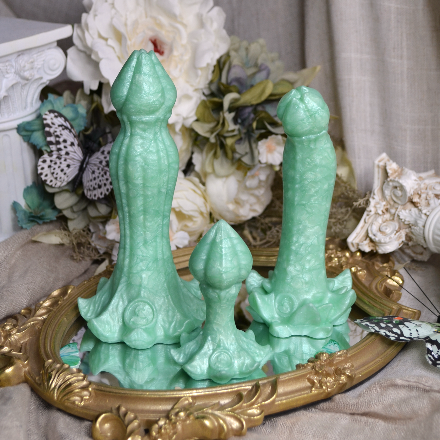 Ensemble de sextoys féériques vert menthe du modèle Nymf inspiré des végétaux