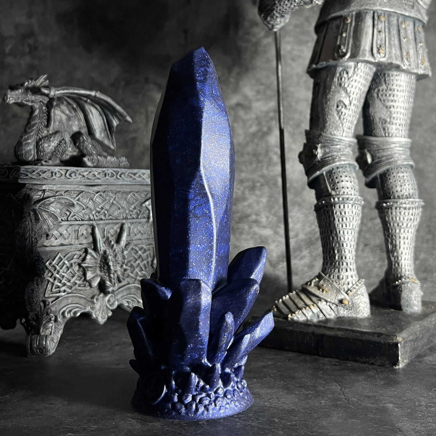 Echo Starlit Sapphire : Sparkly Dark Blue Gemstone Dildo | Fera Daemon Echo Starlit Sapphire : Sparkly Dark Blue Gemstone Dildo | Fera Daemon
