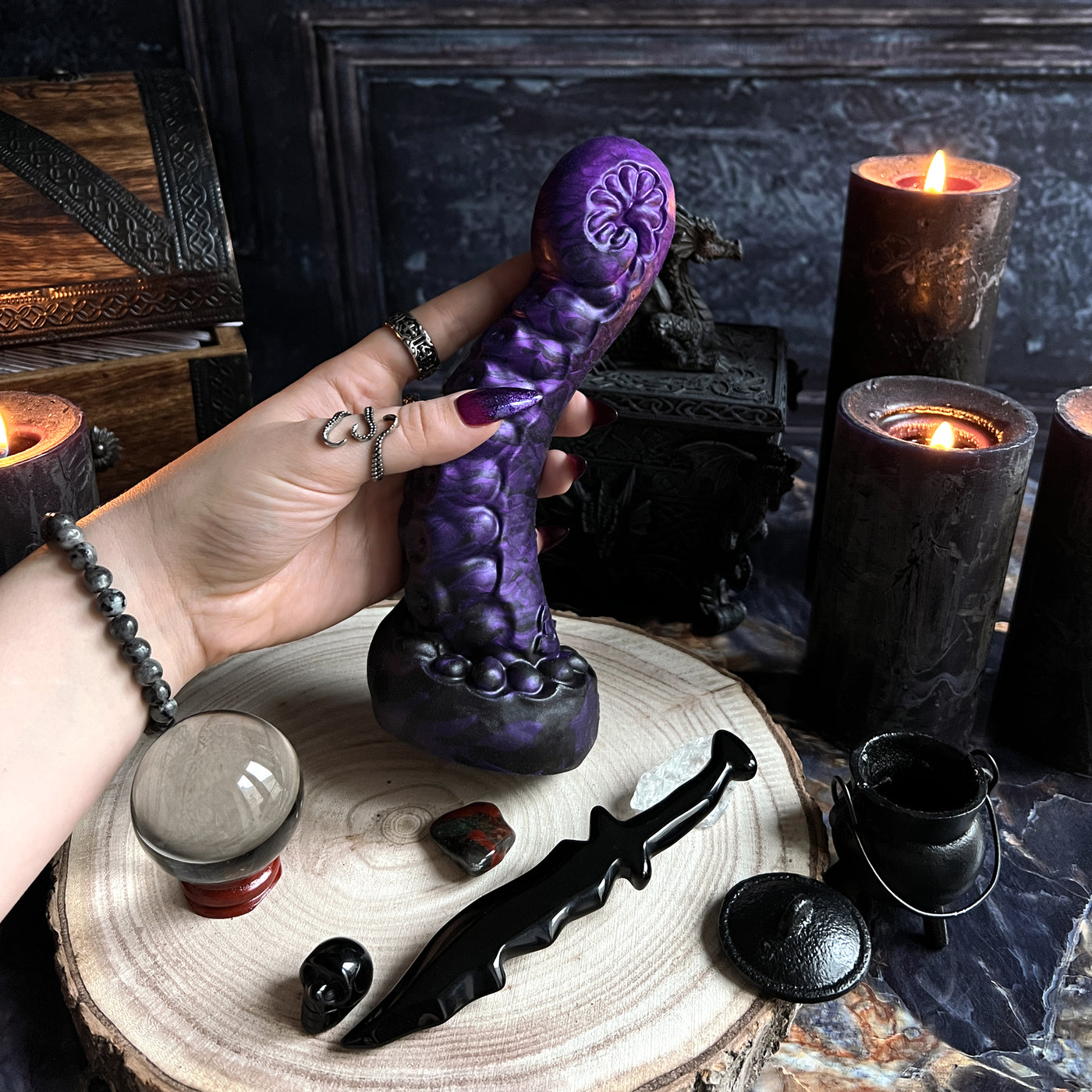 Nea Mystic : Black to Purple Dark Fade Tentacle Dildo | Fera Daemon Nea Mystic : Black to Purple Dark Fade Tentacle Dildo | Fera Daemon