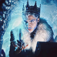 Magicien en cosplay tenant un Echo Taille 2 Bleu Glacial