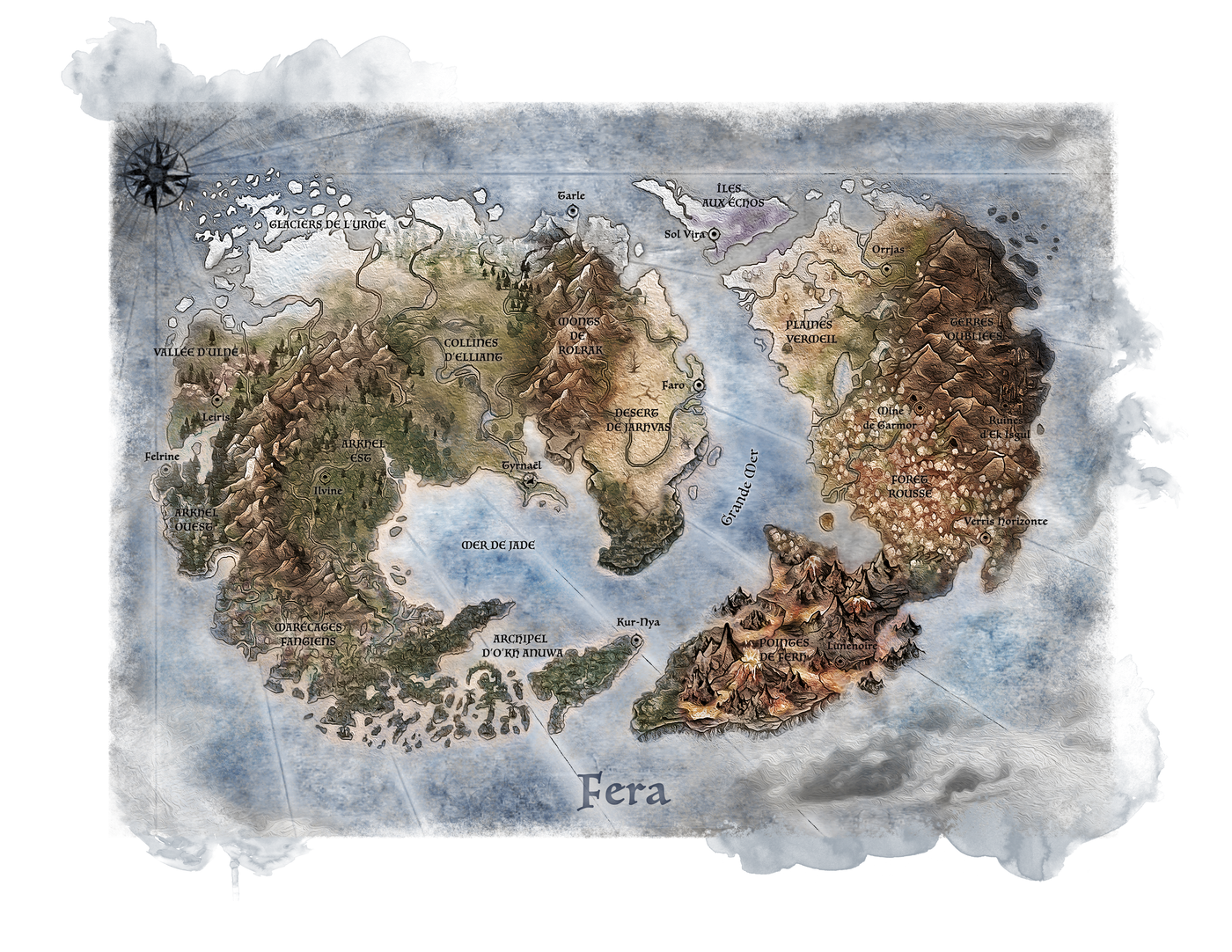 Ancienne carte du monde Fera